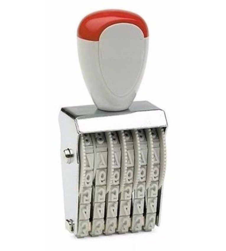 Tampon numéroteur manuel, idéal pour numéroter factures et documents administratifs avec précision.