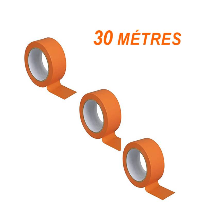 Lot 3 Scotchs Emballages Rouleau adhésifs Silencieux 30 mètres x 48mm - Couleur Orange