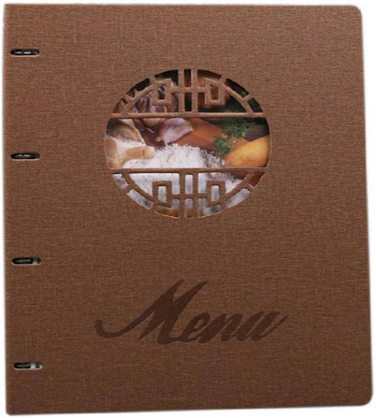 Porte-Menu A4 Classique en Similicuir Marron – 18 Vues Élégance Chaleureuse