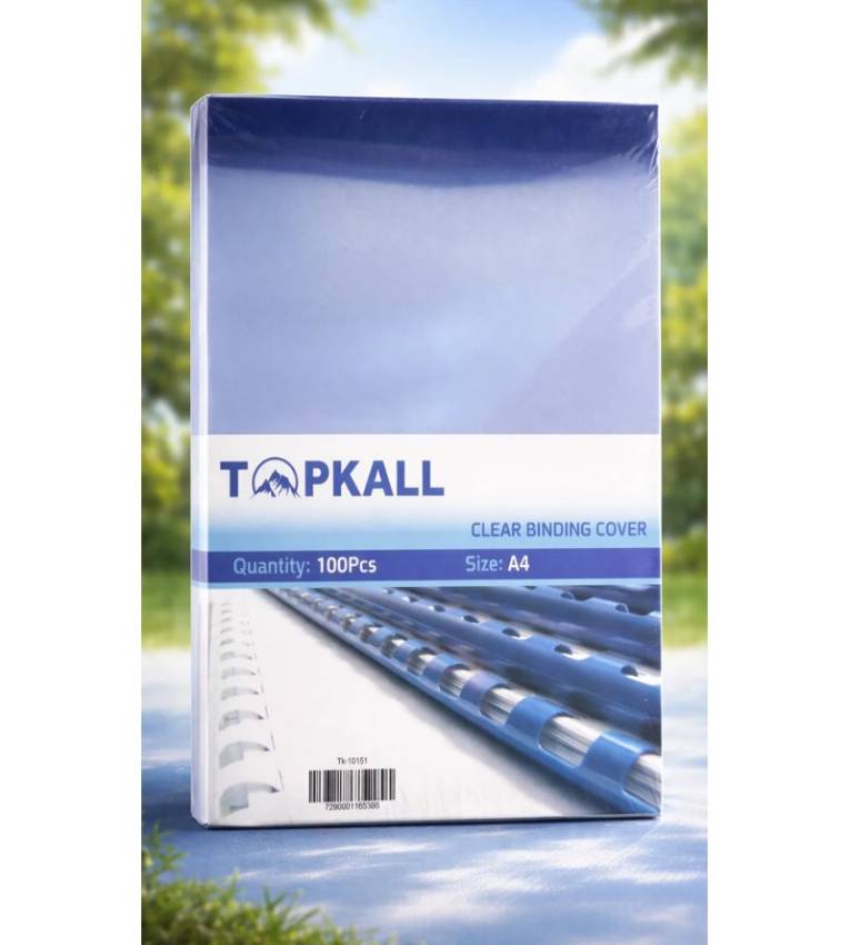 Couverture de Reliure Transparente A4 TOPKALL – Pack 100 Pièces