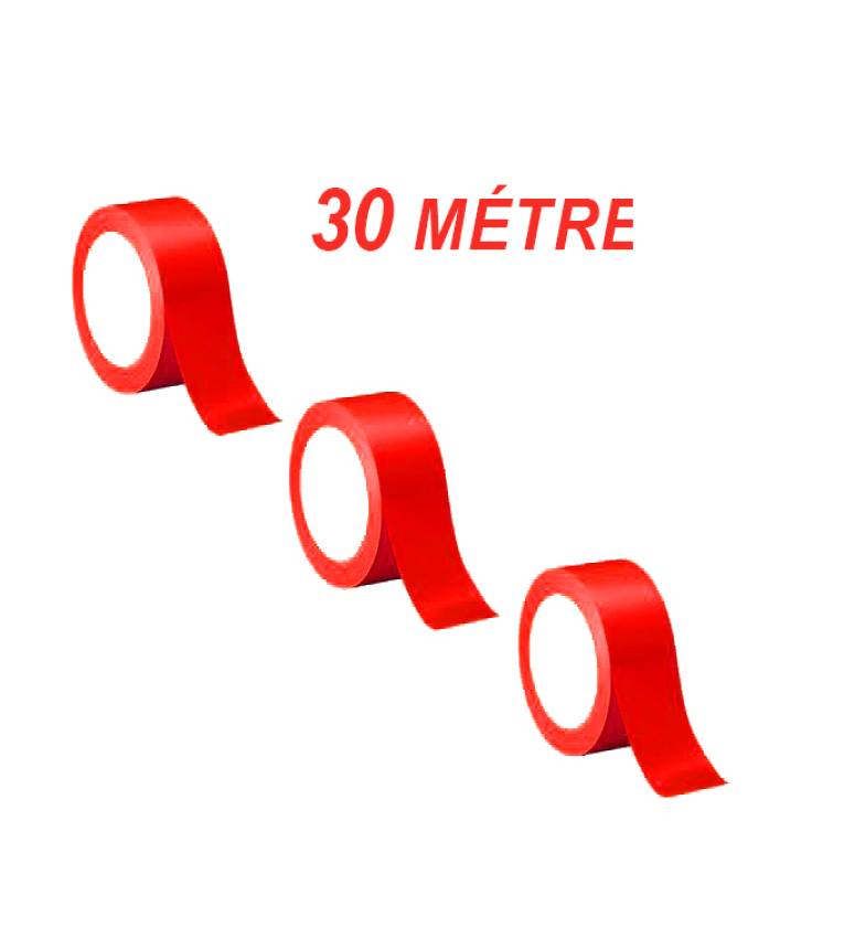 Lot 3 Scotchs Emballages Rouleau adhésifs Silencieux 30 mètres x 48mm - Couleur Rouge