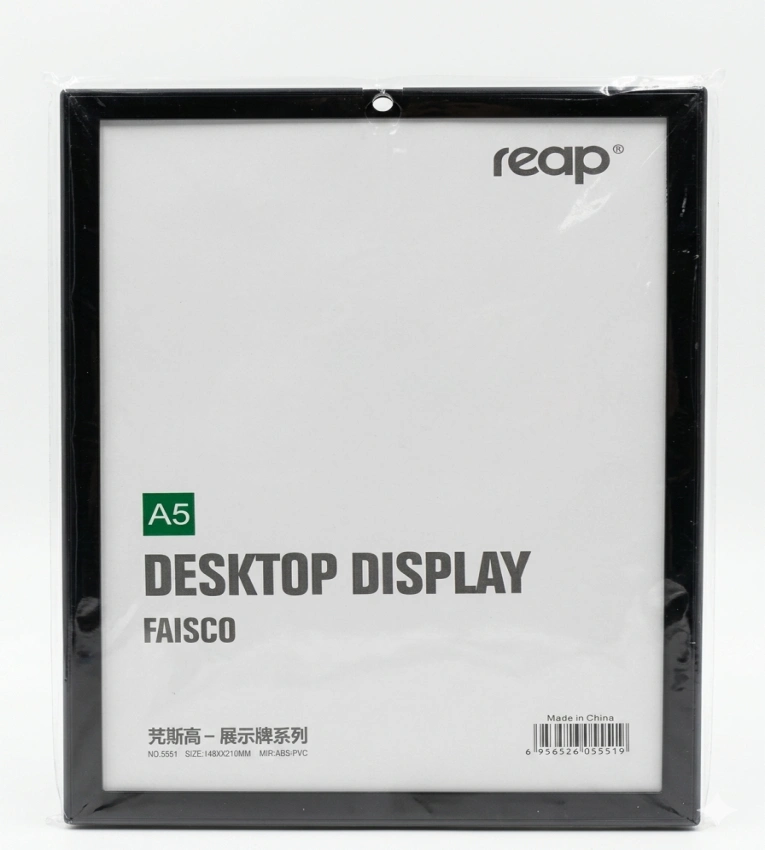 Support publicitaire A5 en plastique transparent idéal pour affichage de menus, promotions et documents