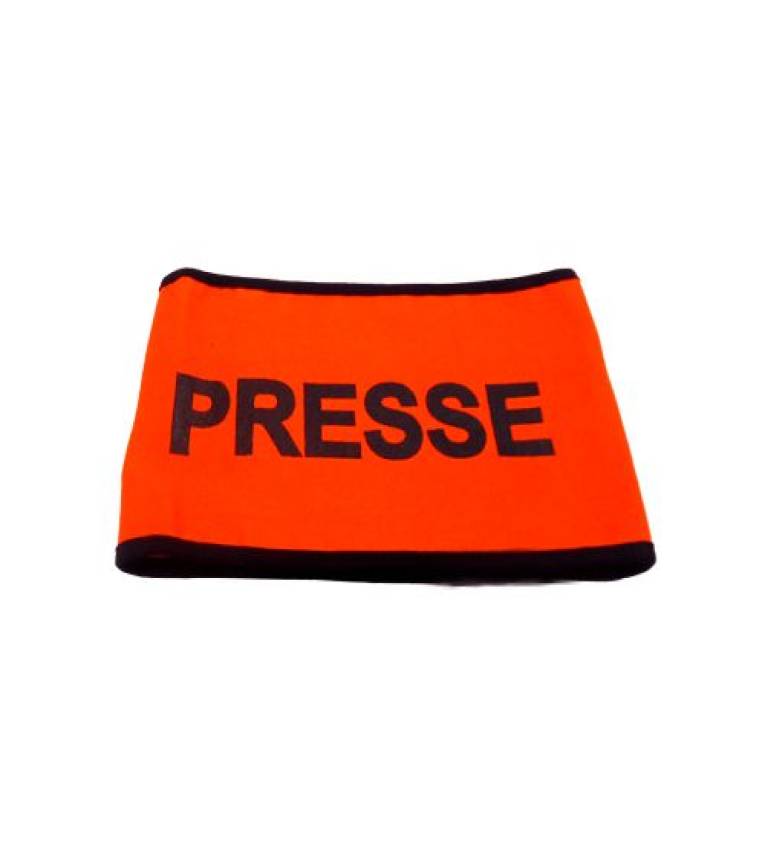 Brassard haute visibilité - PRESSE- orange fluo