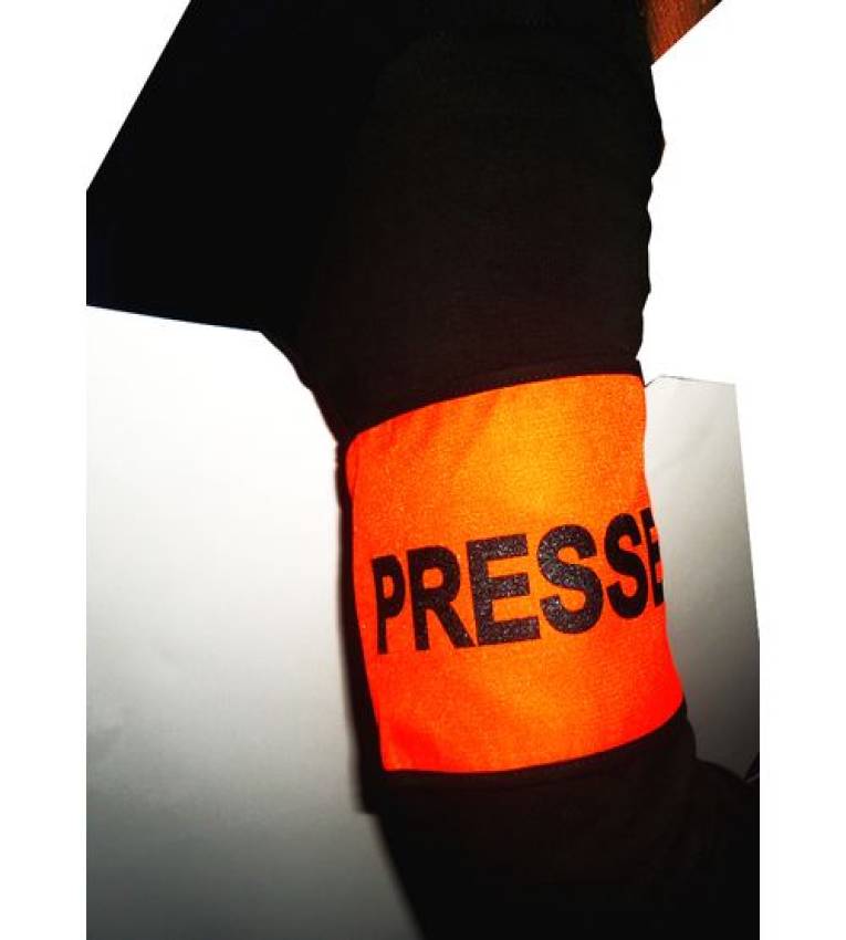Brassard haute visibilité - PRESSE- orange fluo