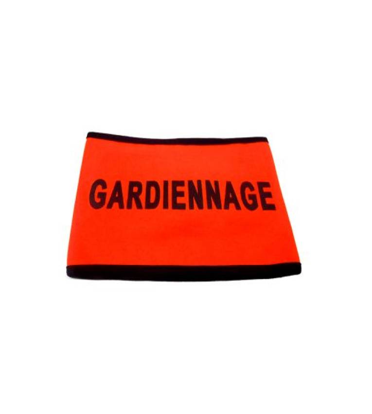 Brassard de Gardiennage haute visiblité - Gardiennage- orange  fluorescent