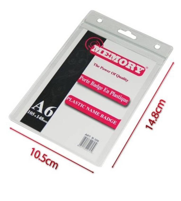 PAQUET PORTE BADGE EN PLASTIQUE MEMORY A6 + 5 cordons bleu gratuit