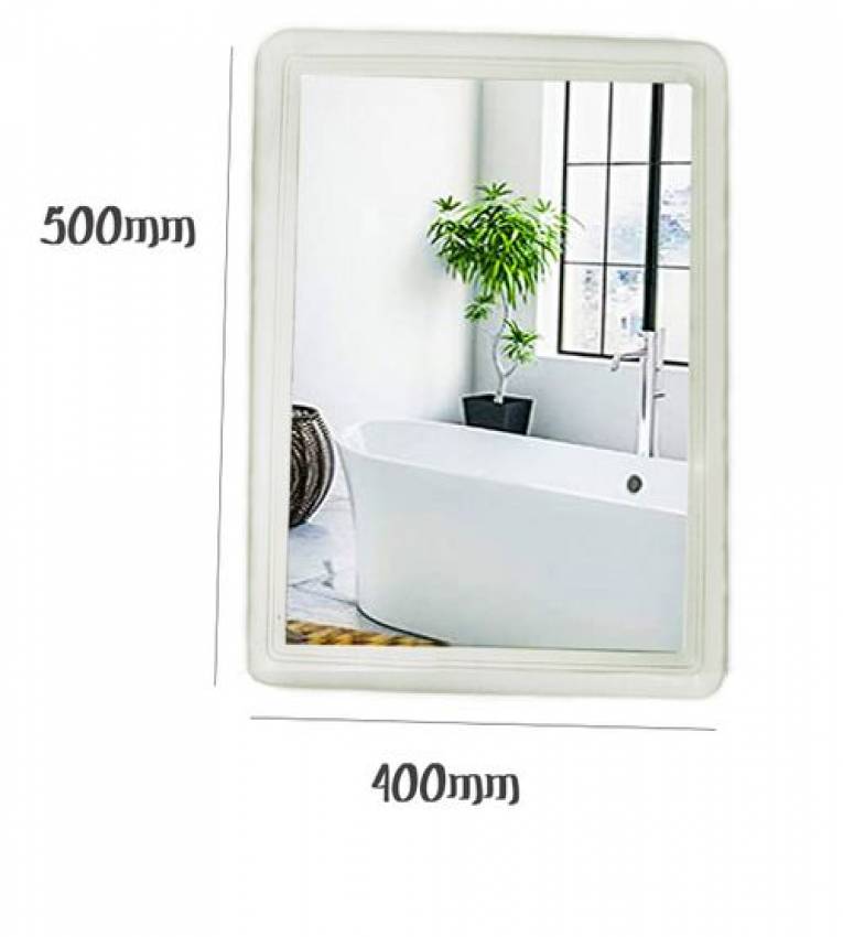 Miroir Murale de sale de Bain avec un cadre en Plastique de Taille 400 x 500 mm