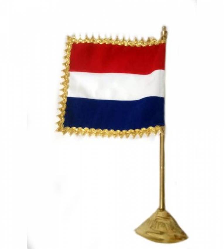 41cm Drapeau hollande de Bureau en Cuivre