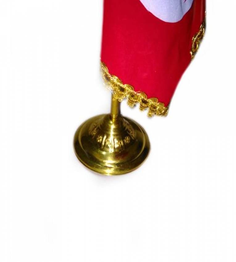 41cm Drapeau  tunisie de Bureau en Cuivre