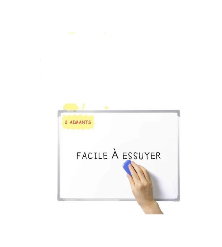 Ardoise magnétique blanc 30x25 cm En Aluminium Anodisé Cadre avec Coffre-Fort En Plastique CoinsIl fournit un brillant, lisse et facile à nettoyer.