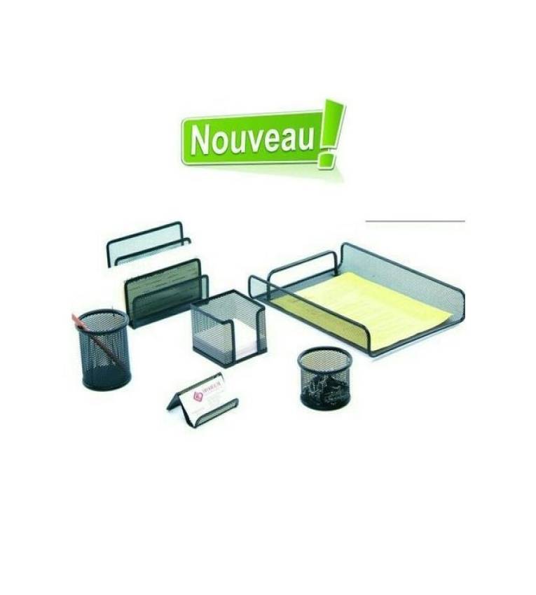Ensemble Bureau 6 Pcs Métal - Noir