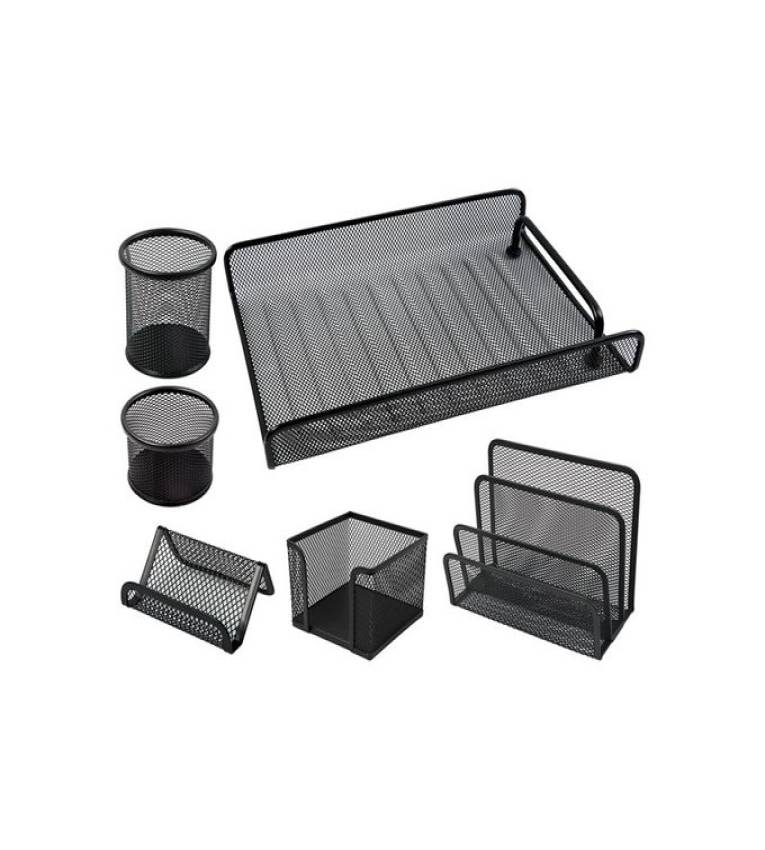 Ensemble Bureau 6 Pcs Métal - Noir