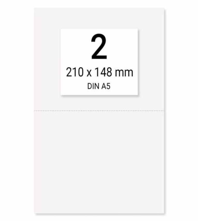 Papier perforé A4 perforé sur A5 (Blanc) pour facturation - 100 feuilles A4
