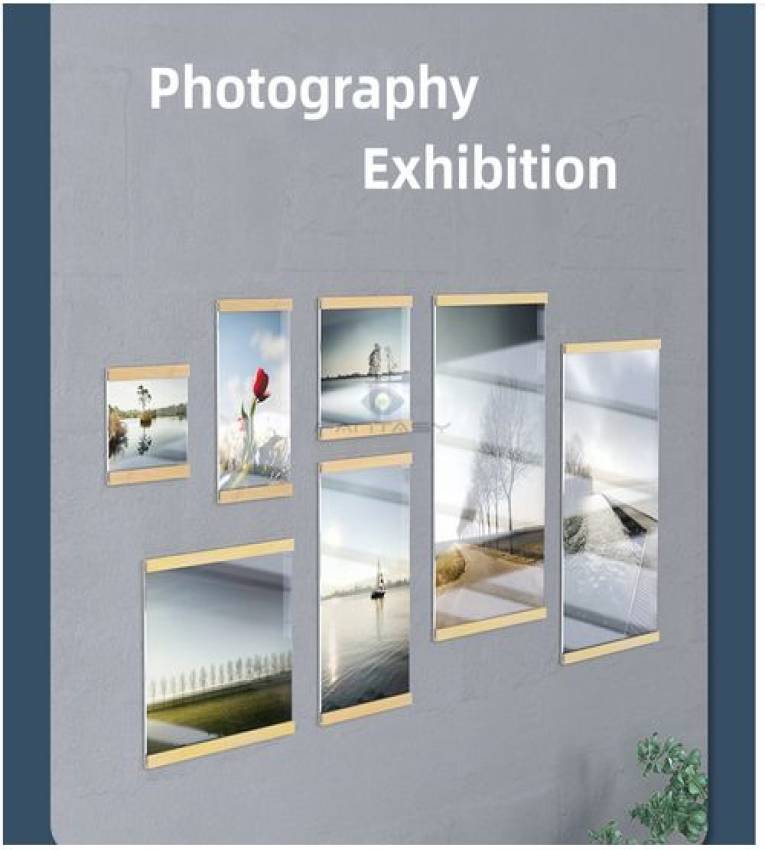 Cadre d'affichage plexiglasse et bois, photo, document, porte-affiche, A3