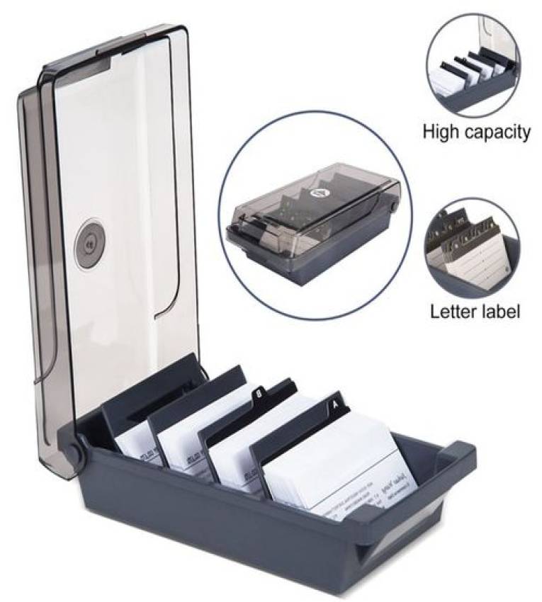 Jielisi porte-cartes de visite ou carte pvc avec 4 lettres (A, B, C, D) triées