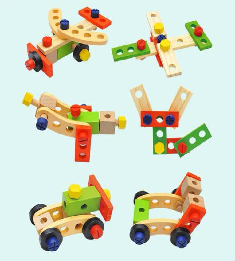 Boîte à outils en bois Ensemble de charpentier dans un étui de transport