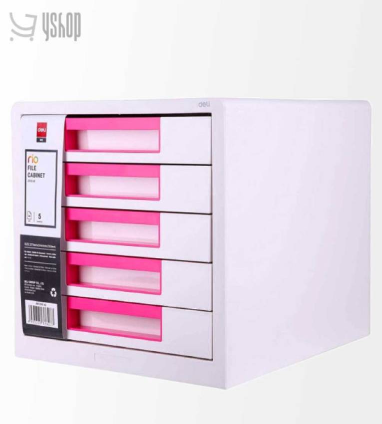 Classeur A4 5 Étages en Rose - Rangement Pratique pour Bureau