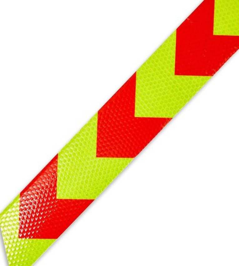 Ruban Bande réfléchissante de sécurité réfléchissant 50m x 5cm Rouge et Jaune