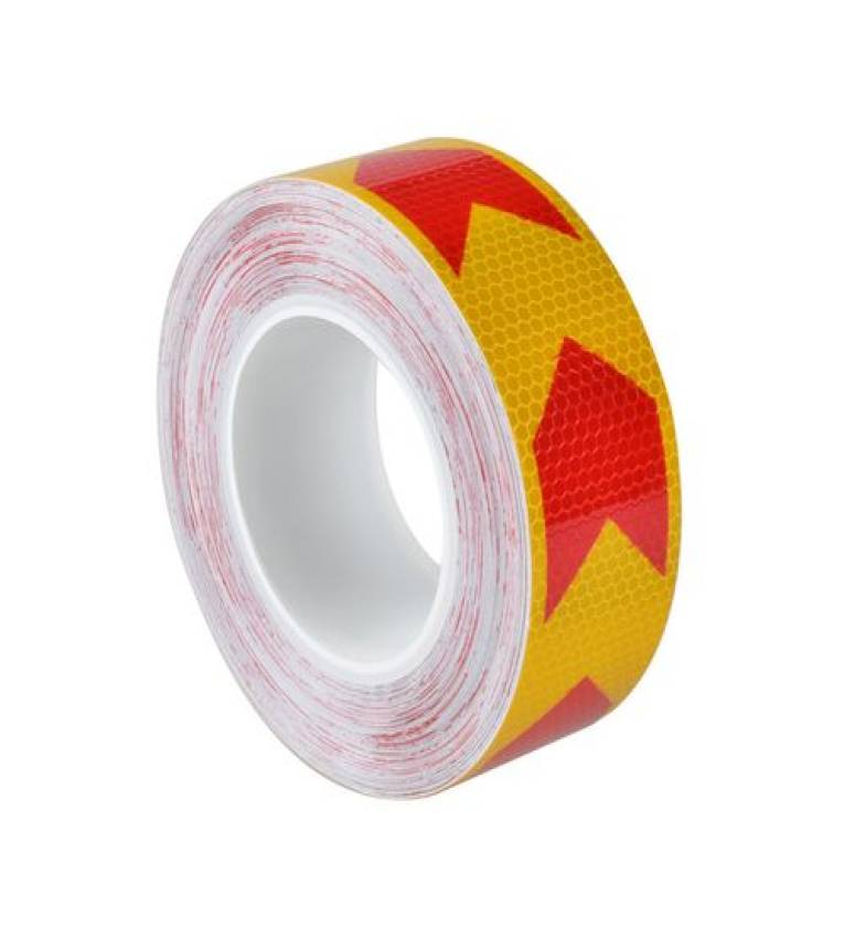 Ruban Bande réfléchissante de sécurité réfléchissant 50m x 5cm Rouge et Jaune