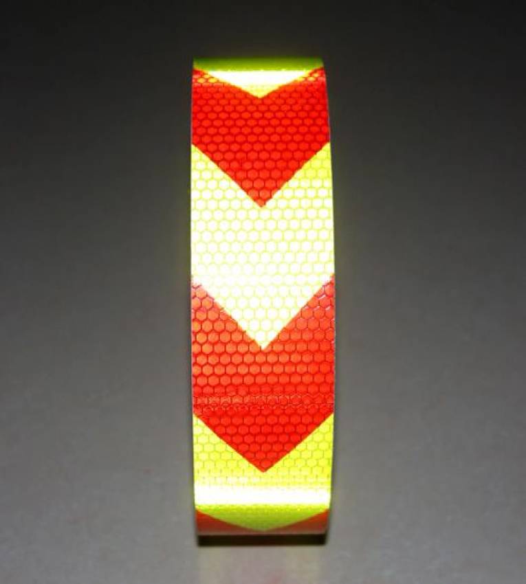 Ruban Bande réfléchissante de sécurité réfléchissant 50m x 5cm Rouge et Jaune