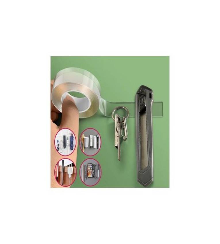 Ruban Adhésif 1.9cmx5m, transparent Polyvalent – Auto-adhésif, Lavable, Sans Trace