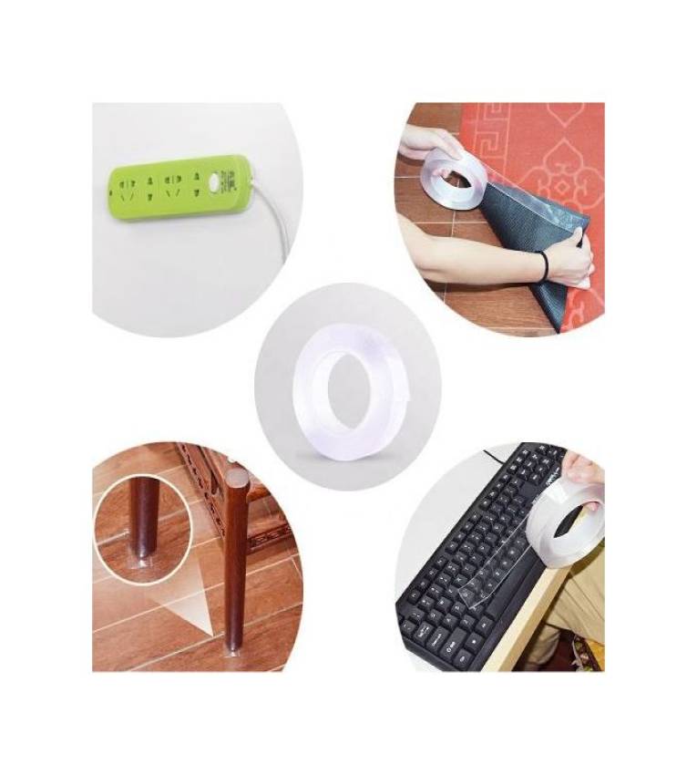 Ruban Adhésif 1.9cmx5m, transparent Polyvalent – Auto-adhésif, Lavable, Sans Trace