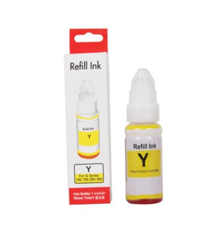 Refill Ink Bouteille de Recharge d'Encre Jaune 70 ml CA-001Ypour Imprimantes de série G, avec Capacité d'impression d'environ 7000 pages résistante à l'eau