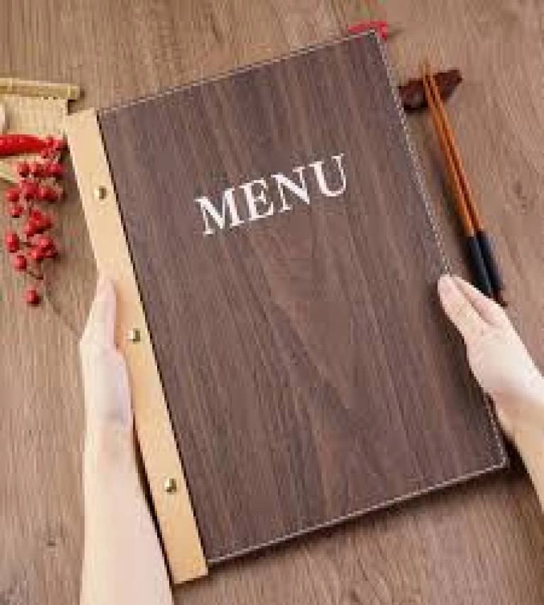 Porte-menu, classique marron en similicuir 16 larges A4