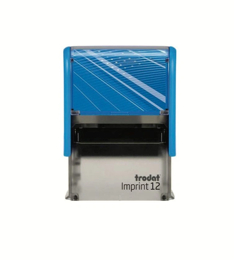 Tampon auto-encreur Imprint 12 au format 47×18 mm, pratique et offrant une impression nette pour un usage professionnel quotidien.