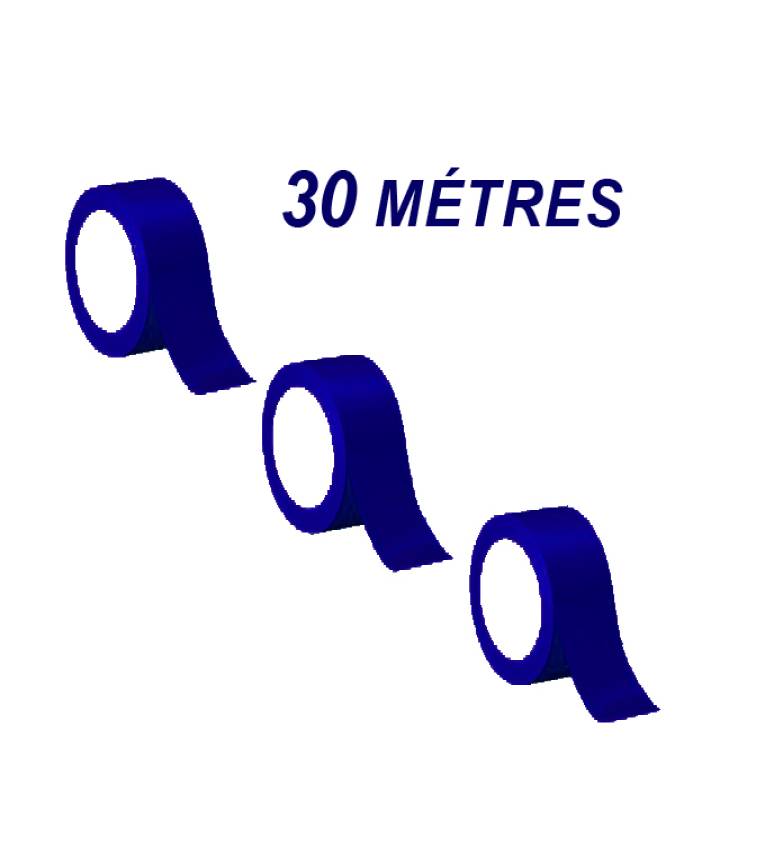 Lot 3 Scotchs Emballages Rouleau adhésifs Silencieux 30 mètres x 48mm - Couleur Bleu